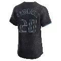 Men's No.20 Stuart Fairchild Tampa Bay Rays Charcoal Elite 2024 City Connect Jersey