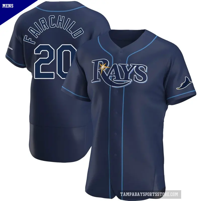 Men's No.20 Stuart Fairchild Tampa Bay Rays Navy Authentic Alternate Jersey