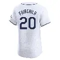 Men's No.20 Stuart Fairchild Tampa Bay Rays White Elite Home Jersey
