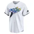 Men's No.20 Stuart Fairchild Tampa Bay Rays White Limited Throwback Cooperstown Jersey