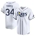 Men's No.34 Matt Thaiss Tampa Bay Rays White Limited Home Jersey