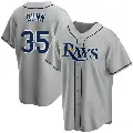 Men's No.35 Oliver Dunn Tampa Bay Rays Gray Replica Road Jersey