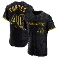 Men's No.40 Nick Fortes Tampa Bay Rays Black Authentic Snake Skin City Jersey