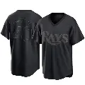 Men's No.40 Nick Fortes Tampa Bay Rays Black Replica Pitch Fashion Jersey
