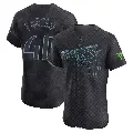 Men's No.40 Nick Fortes Tampa Bay Rays Charcoal Elite 2024 City Connect Jersey