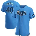 Men's No.40 Nick Fortes Tampa Bay Rays Light Blue Authentic Alternate Jersey