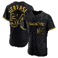 Men's No.54 Paul Gervase Tampa Bay Rays Black Authentic Snake Skin City Jersey