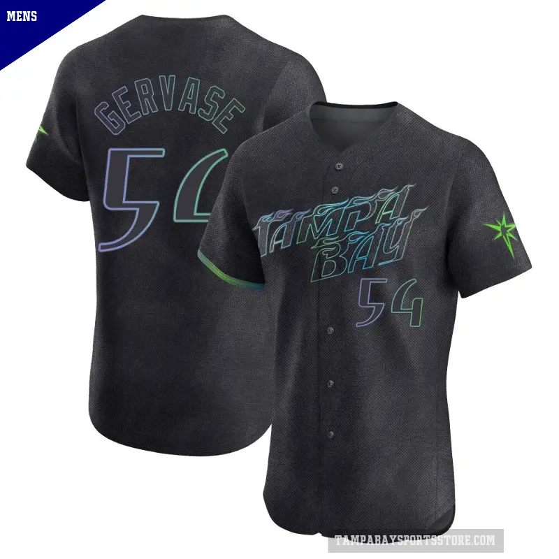 Men's No.54 Paul Gervase Tampa Bay Rays Charcoal Elite 2024 City Connect Jersey