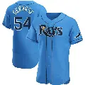 Men's No.54 Paul Gervase Tampa Bay Rays Light Blue Authentic Alternate Jersey