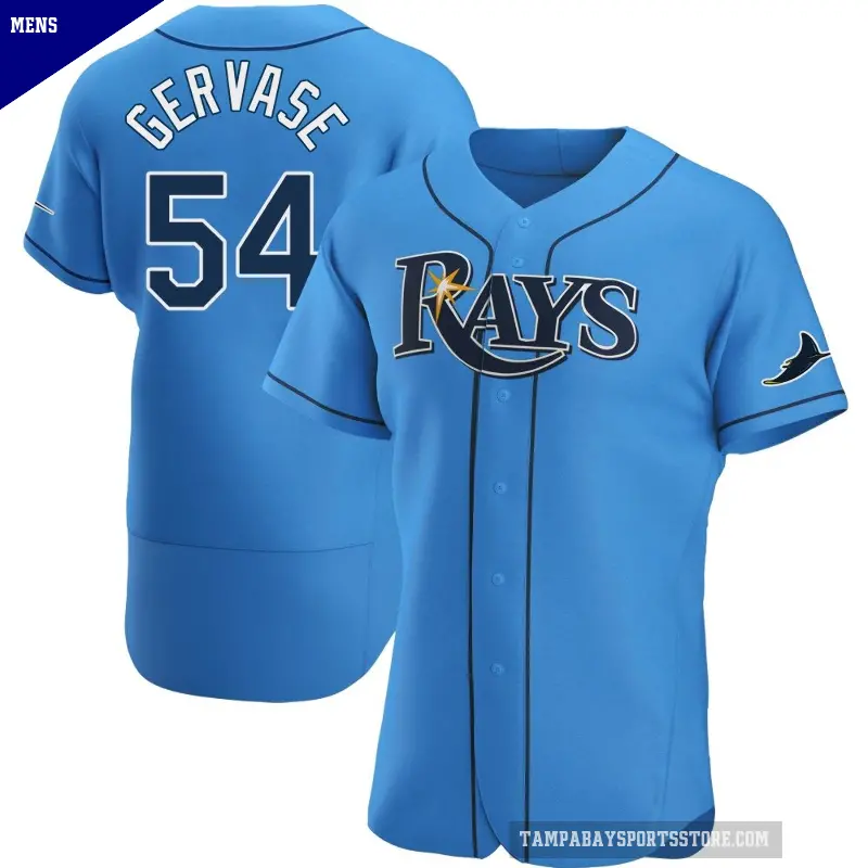 Men's No.54 Paul Gervase Tampa Bay Rays Light Blue Authentic Alternate Jersey