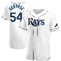 Men's No.54 Paul Gervase Tampa Bay Rays White Authentic Home Jersey