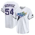 Men's No.54 Paul Gervase Tampa Bay Rays White Limited Throwback Cooperstown Jersey