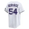 Men's No.54 Paul Gervase Tampa Bay Rays White Limited Throwback Cooperstown Jersey