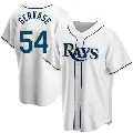 Men's No.54 Paul Gervase Tampa Bay Rays White Replica Home Jersey