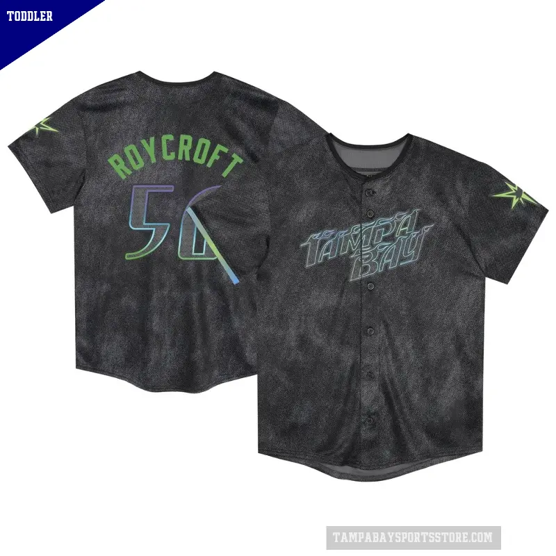 Toddler No.56 Chris Roycroft Tampa Bay Rays Charcoal Limited 2024 City Connect Jersey