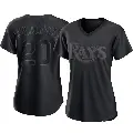Women's No.20 Stuart Fairchild Tampa Bay Rays Black Replica Pitch Fashion Jersey