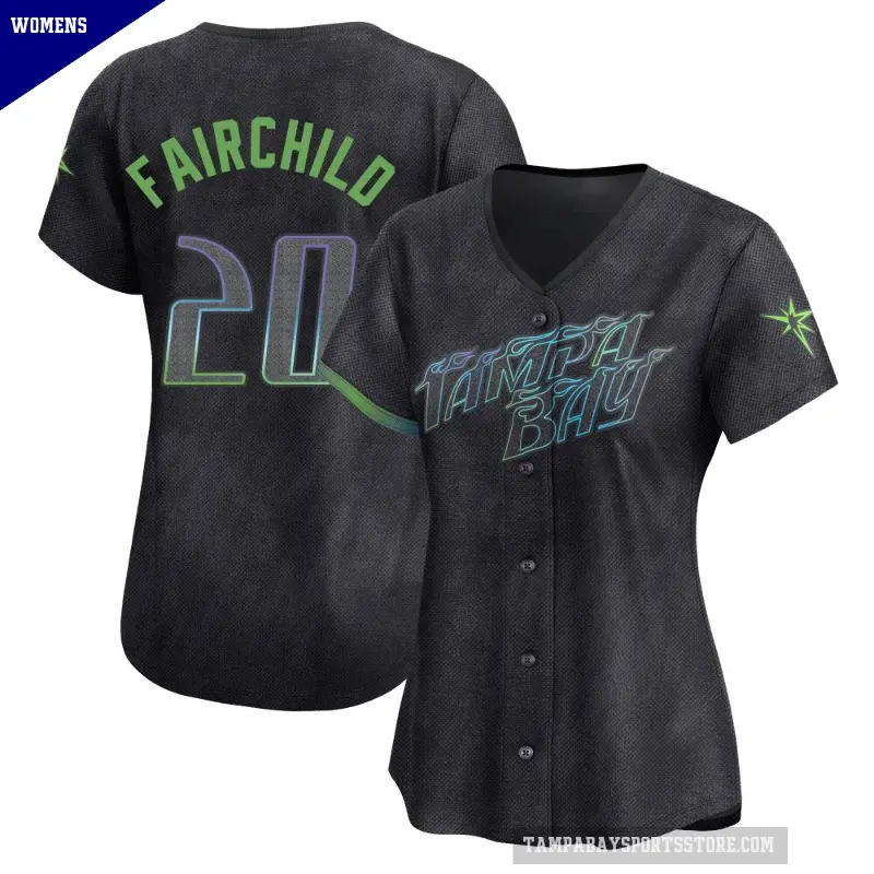 Women's No.20 Stuart Fairchild Tampa Bay Rays Charcoal Limited 2024 City Connect Jersey