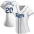 Women's No.20 Stuart Fairchild Tampa Bay Rays White Authentic Home Jersey