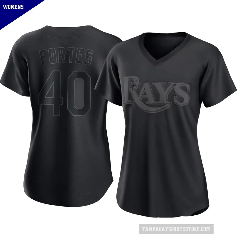 Women's No.40 Nick Fortes Tampa Bay Rays Black Authentic Pitch Fashion Jersey