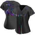 Women's No.40 Nick Fortes Tampa Bay Rays Black Replica Holographic Alternate Jersey