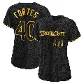 Women's No.40 Nick Fortes Tampa Bay Rays Black Replica Snake Skin City Jersey