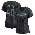 Women's No.40 Nick Fortes Tampa Bay Rays Charcoal Limited 2024 City Connect Jersey
