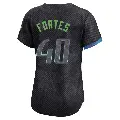 Women's No.40 Nick Fortes Tampa Bay Rays Charcoal Limited 2024 City Connect Jersey