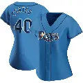 Women's No.40 Nick Fortes Tampa Bay Rays Light Blue Authentic Alternate Jersey