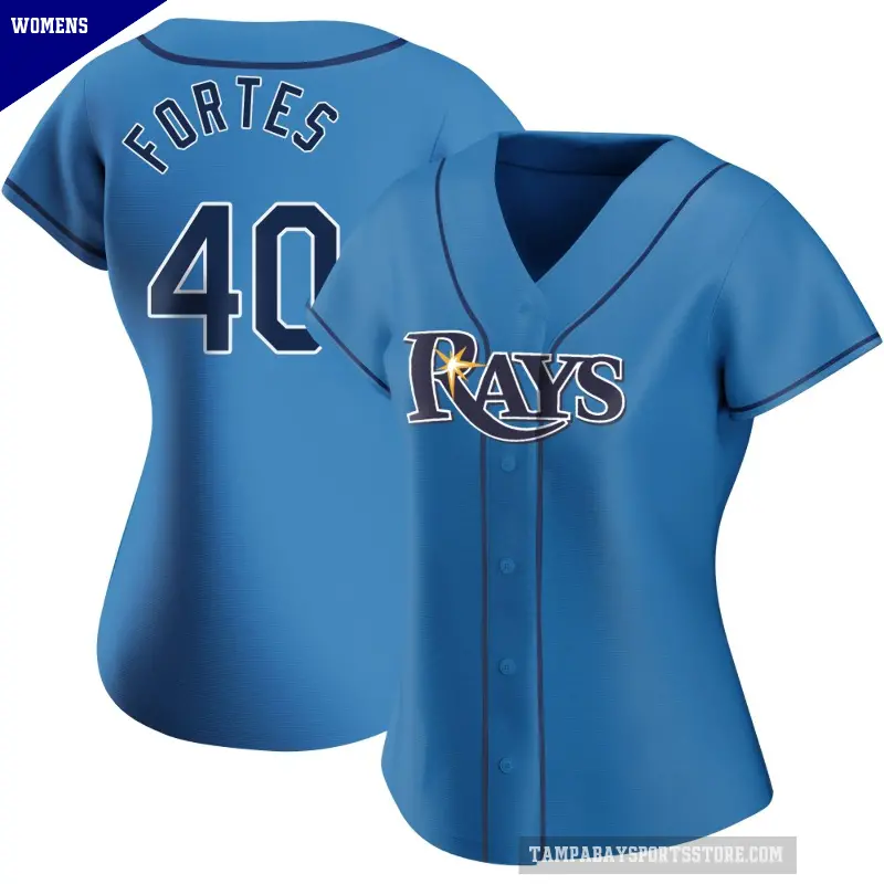 Women's No.40 Nick Fortes Tampa Bay Rays Light Blue Authentic Alternate Jersey