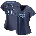 Women's No.40 Nick Fortes Tampa Bay Rays Navy Authentic Alternate Jersey