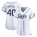 Women's No.40 Nick Fortes Tampa Bay Rays White Limited Home Jersey