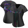 Women's No.54 Paul Gervase Tampa Bay Rays Black Replica Holographic Alternate Jersey