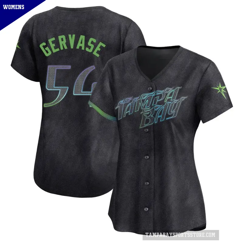 Women's No.54 Paul Gervase Tampa Bay Rays Charcoal Limited 2024 City Connect Jersey