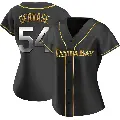 Women's No.54 Paul Gervase Tampa Bay Rays Gold Replica Black en Alternate Jersey