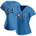 Women's No.54 Paul Gervase Tampa Bay Rays Light Blue Authentic Alternate Jersey