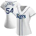 Women's No.54 Paul Gervase Tampa Bay Rays White Authentic Home Jersey