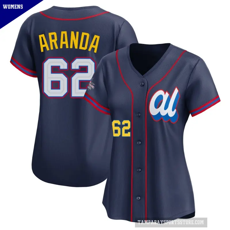 Women's No.62 Jonathan Aranda Tampa Bay Rays Navy Limited American League 2025 All-Star Edition Jersey