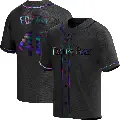 Youth No.40 Nick Fortes Tampa Bay Rays Black Replica Holographic Alternate Jersey