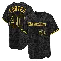 Youth No.40 Nick Fortes Tampa Bay Rays Black Replica Snake Skin City Jersey