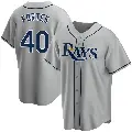 Youth No.40 Nick Fortes Tampa Bay Rays Gray Replica Road Jersey