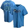 Youth No.40 Nick Fortes Tampa Bay Rays Light Blue Replica Alternate Jersey