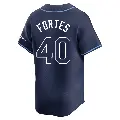 Youth No.40 Nick Fortes Tampa Bay Rays Navy Limited Away Jersey