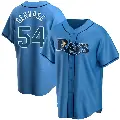 Youth No.54 Paul Gervase Tampa Bay Rays Light Blue Replica Alternate Jersey